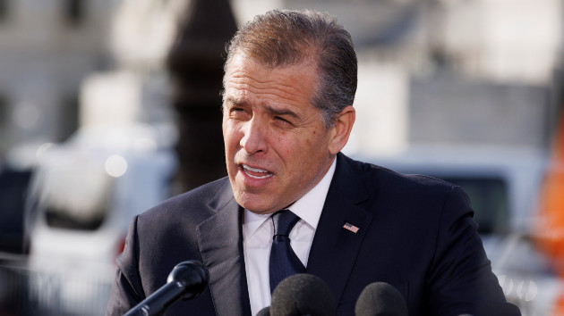 Hunter Biden, son of U.S. President Joe Biden, speaks during a news conference outside the Capitol in Washington, D.C., the United States, Dec. 13, 2023. (Aaron Schwartz/Xinhua via Getty Images)