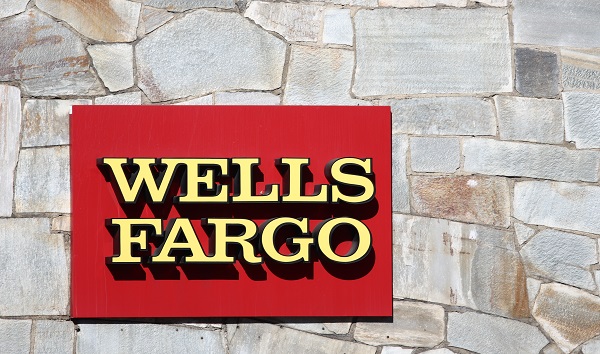 Wells Fargo logo is seen on the building in Los Angeles, United States. Credit: NurPhoto/Getty Images