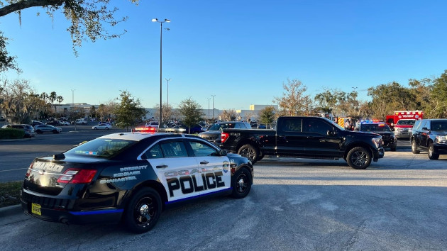 First responders are shown at the scene of a shooting at the Paddock Mall in Ocala, Fla., on Dec. 23, 2023. -- Ocala Police Department