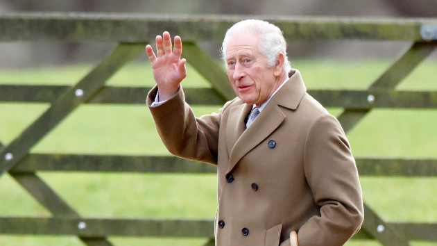 King Charles III attends the Sunday service at the Church of St Mary Magdalene on the Sandringham estate on January 7, 2024 in Sandringham, England. (Photo by Max Mumby/Indigo/Getty Images)