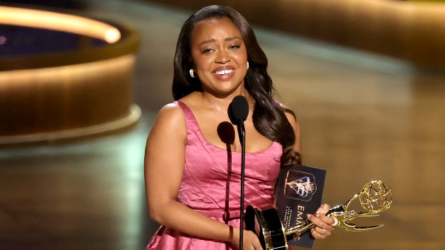 Quinta Brunson accepts the Outstanding Lead Actress in a Comedy Series award (Kevin Winter/Getty Images)
