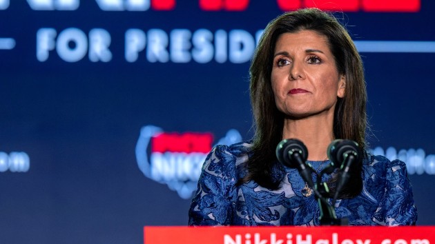 Republican presidential candidate, former U.N. Ambassador Nikki Haley delivers remarks at her primary-night rally at the Grappone Conference Center, Jan. 23, 2024, in Concord, N.H. (Brandon Bell/Getty Images)