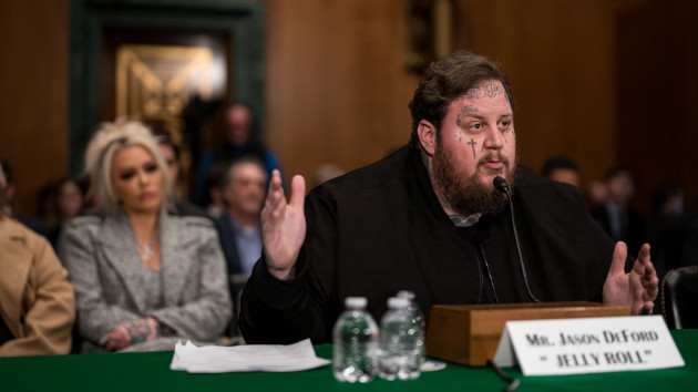 Jason "Jelly Roll" DeFord testifies before the Senate Banking, Housing, and Urban Affairs committee, Jan. 11, 2024, in Washington, D.C. -- Kent Nishimura/Getty Images
