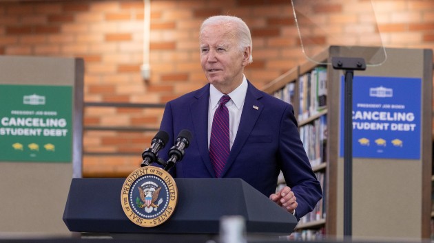 U.S. President Joe Biden pays a visit to Culver City for his campaign at Julian Dixon in Los Angeles, California, United States on Feb. 21, 2024. (Grace Yoon/Anadolu via Getty Images)