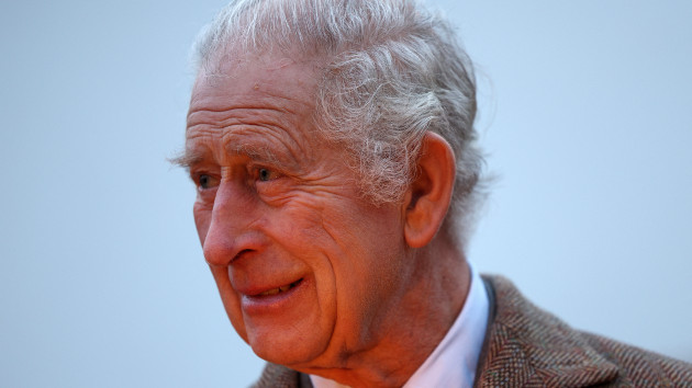 Britain's King Charles III attends a festive themed "Celebration of Craft" at Highgrove House in Tetbury, western England on Dec. 8, 2023. (ADRIAN DENNIS/POOL/AFP via Getty Images)