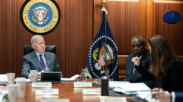 President Joe Biden receives the Presidential Daily Briefing, Monday, Jan. 29, 2024, in the White House Situation Room. (Official White House Photo by Adam Schultz)
