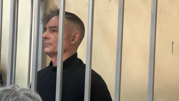 David Barnes appears in a courtroom for sentencing, Feb. 13, 2024, in Moscow. (Anastasia Bagaeva/ABC News)