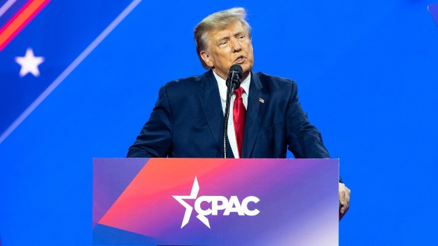 Former President Donald J. Trump speaks at the CPAC Conference in Washington, Mar. 4, 2023. (Lev Radin/Pacific Press/LightRocket via Getty Images)