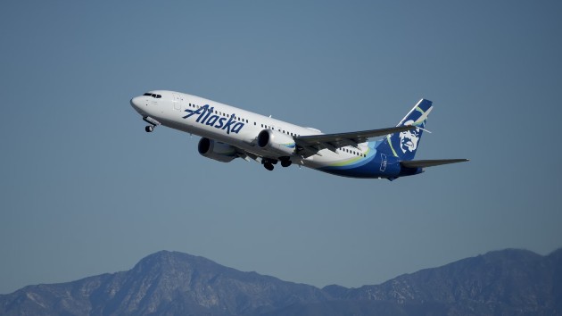 An Alaska Airlines airplane takes off at Los Angeles International Airport (LAX) in Los Angeles, CA, Dec. 5, 2023. (Bloomberg via Getty Images)
