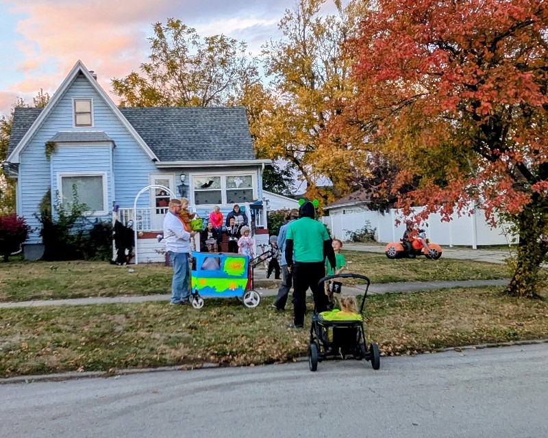 Families Turned out for Halloween Trick-or-Treating on Prospect Street in Kewanee