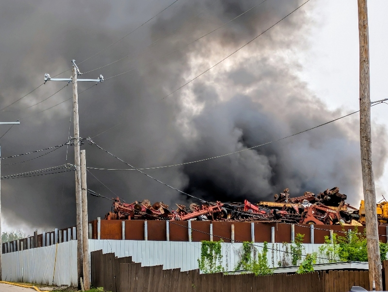 Cernovich Salvage Yard Structure Fire May 5, 2026