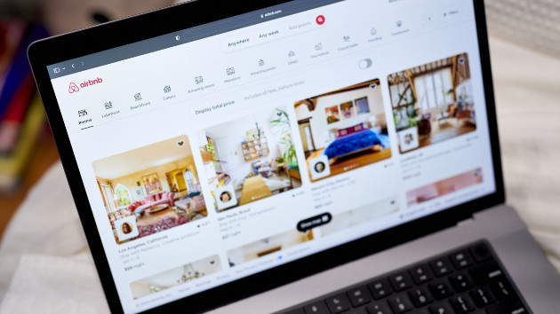 The Airbnb website on a laptop computer arranged in the Brooklyn Borough of New York, U.S., on Thursday, May 4, 2023. (Gabby Jones/Bloomberg via Getty Images)