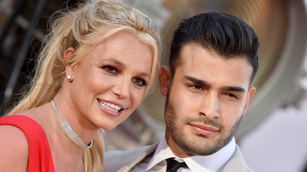 Britney Spears and Sam Asghari in 2019; Axelle/Bauer-Griffin/FilmMagic