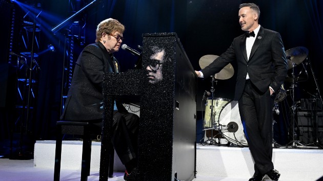 Elton John, David Furnish; Michael Kovac/Getty Images for Elton John AIDS Foundation