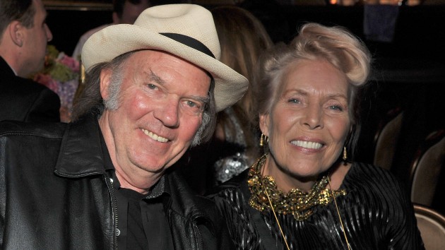 Neil Young and Joni Mitchell in 2012; Lester Cohen/WireImage