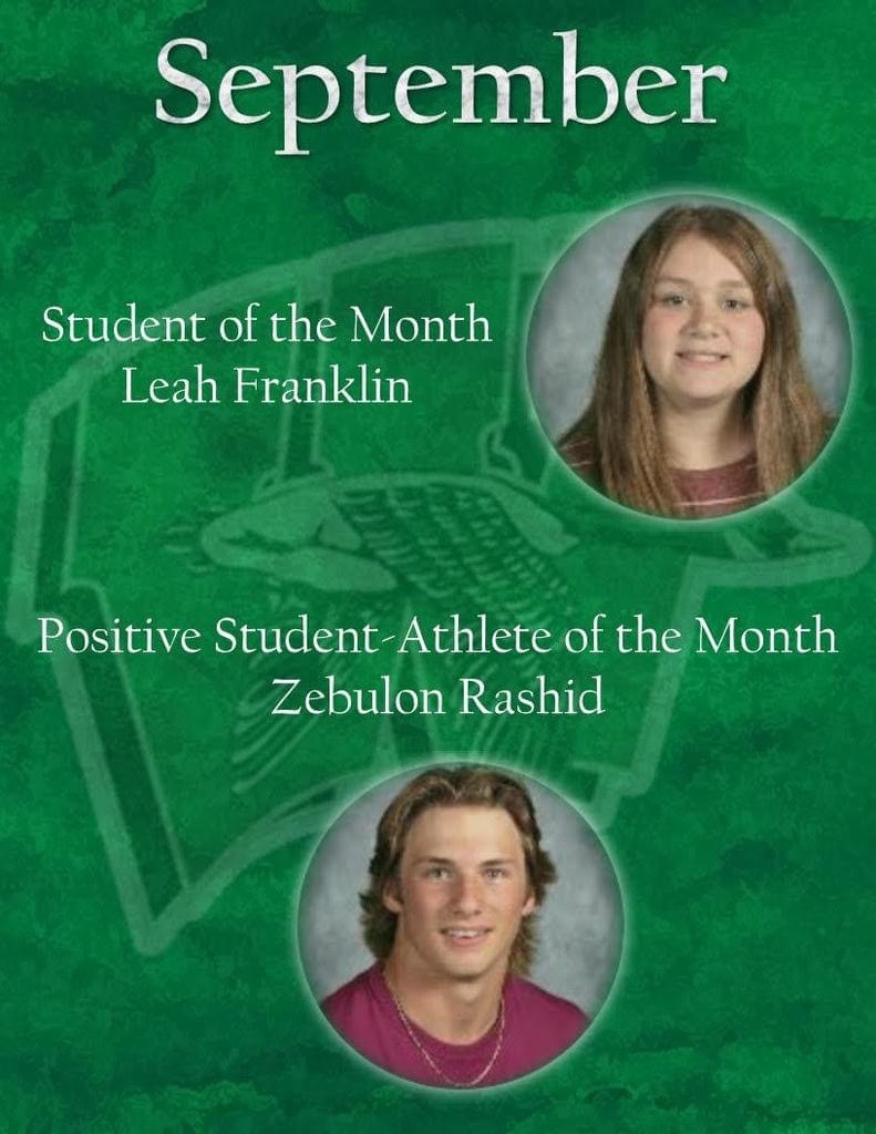 Wethersfield Students of the Month for Athletics and Core Values for September