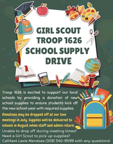 Support Local Students with Sheffield Girl Scout Troop 1626 School Supply Drive
