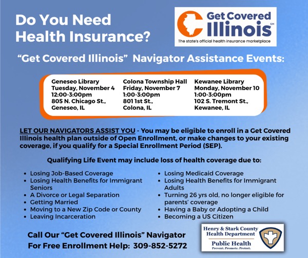 Get Covered Illinois Offers In Person Health Insurance Help in Henry and Stark Counties
