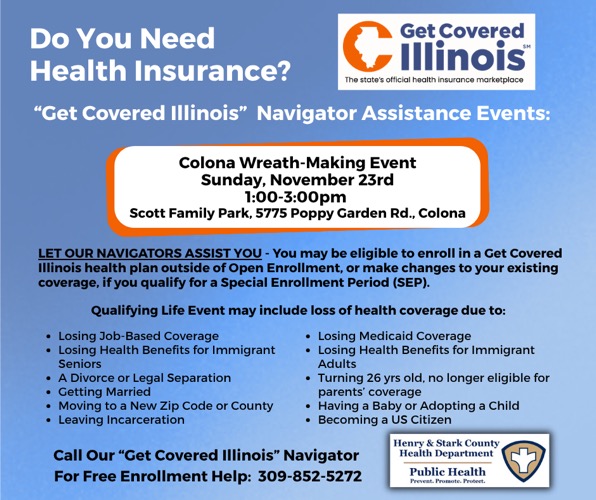 Get Covered Illinois Navigators Offer Health Insurance Help at Colona Wreath Making Event on November 23, 2025