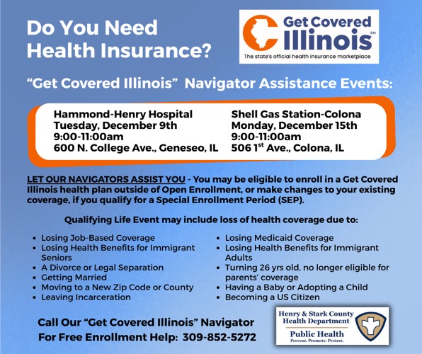 Health Insurance Assistance Events Scheduled in Henry County This December