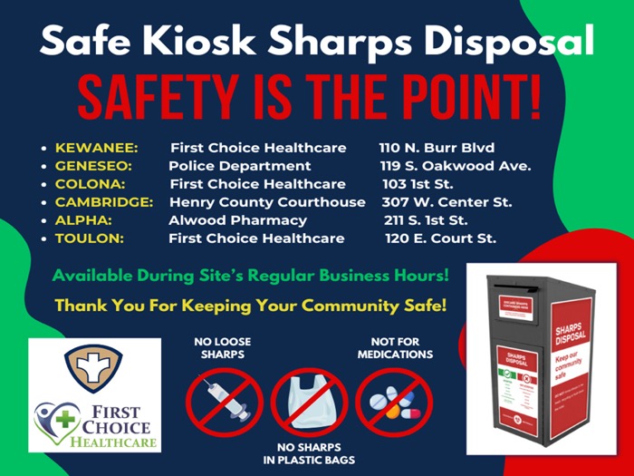Sharps Disposal Kiosks Available in Henry and Stark Counties for Safe Needle Drop Off