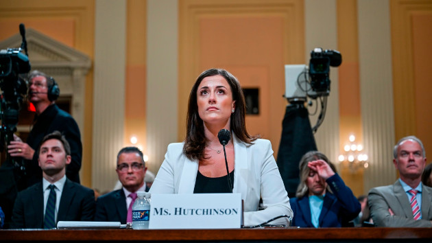 Cassidy Hutchinson, a top former aide to Trump White House Chief of Staff Mark Meadows, testifies during the sixth hearing by the House Select Committee to Investigate the January 6th Attack on the U.S. Capitol in the Cannon House Office Building on June 28, 2022 in Washington, D.C. (Brandon Bell/Getty Images)