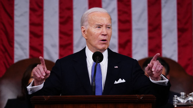President Joe Biden delivers the State of the Union address in the House Chamber in Washington, Mar. 7, 2024. -- Shawn Thew/POOL/AFP via Getty Images