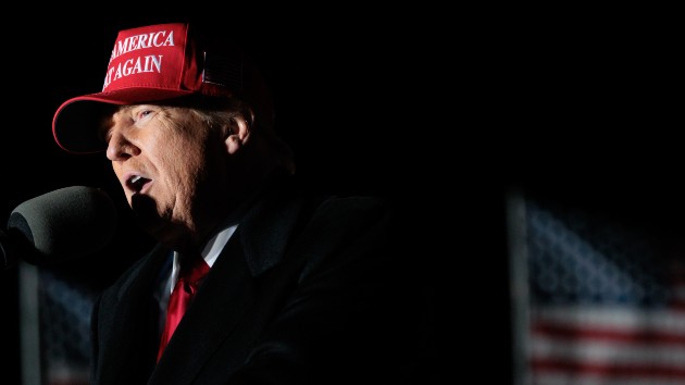Former U.S. President Donald Trump speaks during a campaign rally at the Schnecksville Fire Hall in Schnecksville, Pennsylvania, U.S., on Saturday, April 13, 2024. (Hannah Beier/Bloomberg via Getty Images)