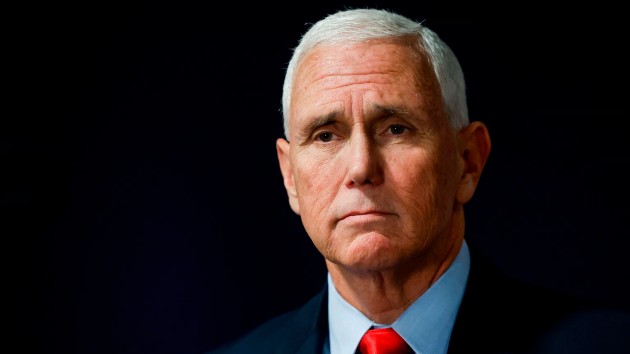 Former Vice President Mike Pence speaks to reporters after his remarks at the Pray Vote Stand Summit in Washington, D.C., Sep. 15, 2023. (Anna Moneymaker/Getty Images)