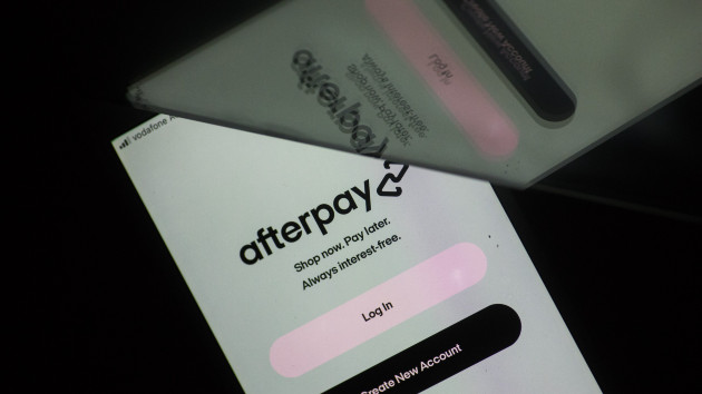 The Afterpay application login page arranged on a smartphone, Aug. 3, 2021. -- Brent Lewin/Bloomberg via Getty Images