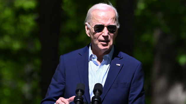 President Joe Biden delivers remarks to commemorate Earth Day at Prince William Forest Park in Triangle, Va., April 22, 2024. (Andrew Caballero-Reynolds/AFP via Getty Images)