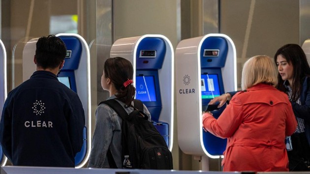 Travelers use Clear Plus kiosks at San Francisco International Airport (SFO) in San Francisco, May 25, 2023. (David Paul Morris/Bloomberg via Getty Images)