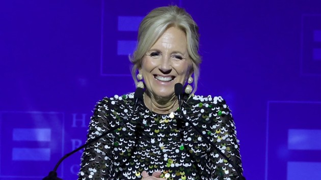 Dr. Jill Biden speaks onstage during the 2024 Human Rights Campaign dinner, Mar. 23, 2024, in Los Angeles. (Kevin Winter/Getty Images)