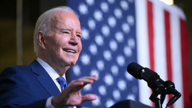 President Joe Biden speaks about his Investing in America agenda at Gateway Technical College, May 8, 2024, in Sturtevant, Wis. (Mandel Ngan/AFP via Getty Images)