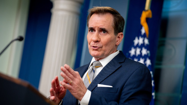 White House national security communications adviser John Kirby speaks during a news conference with White House press secretary Karine Jean-Pierre in the Brady Press Briefing Room at the White House on May 6, 2024 in Washington, DC. (Andrew Harnik/Getty Images)