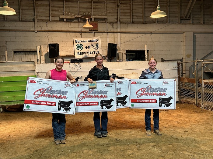 Winners of the Bureau County Master Showmanship Contest on July 12th