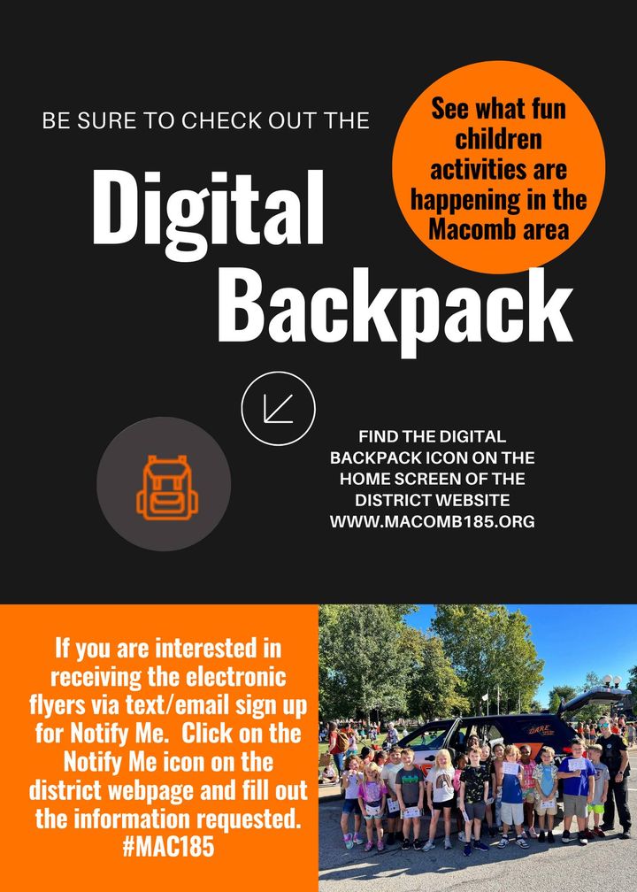 Be sure to click on the Digital Backpack icon located on the district web page to learn about all the opportunities goin…