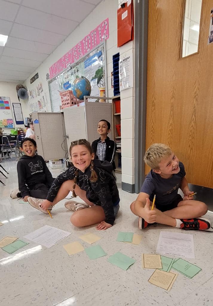 While working in partners, Mrs. Ruebushs class worked hard today determining the difference between main idea and detai…