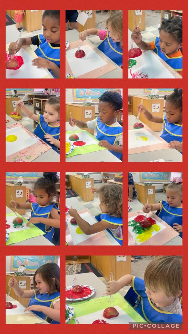 Miss Horrell’s PreK class enjoyed painting with apples this week during their apple unit. #MAC185