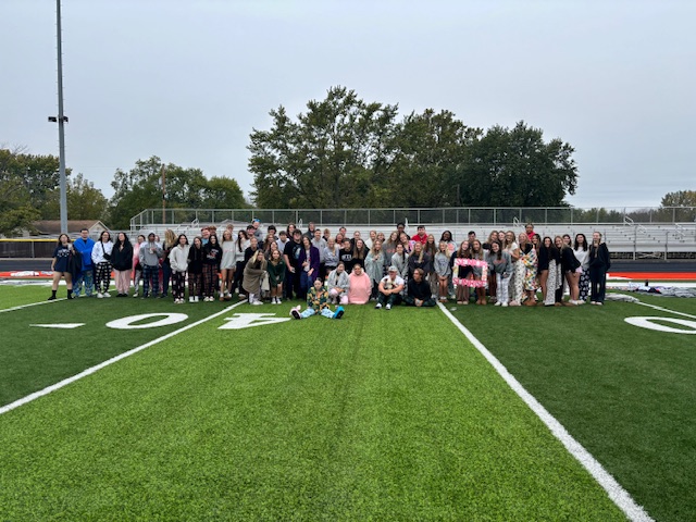 Senior Sunrise-a few clouds, but we have plenty of sunshine from our students! Happy Homecoming, Bombers!