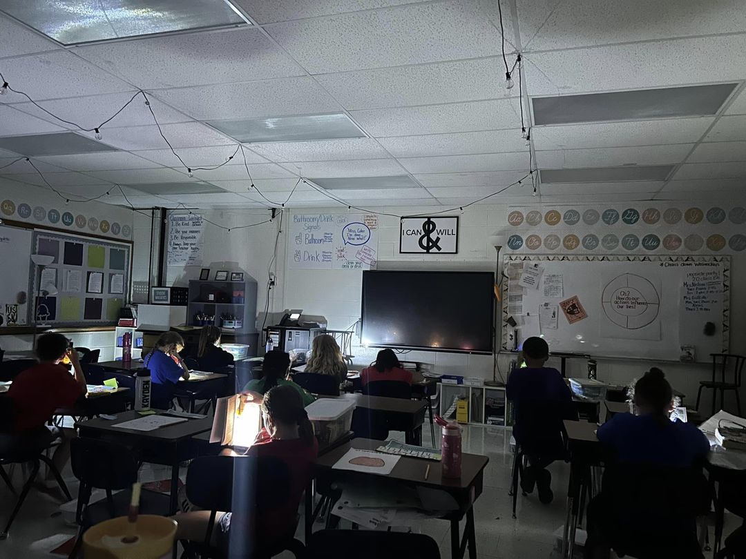 Miss. Coker’s class got to experience ‘Flashlight Friday’ reading today! #3rdgrade #learningisfun #edison