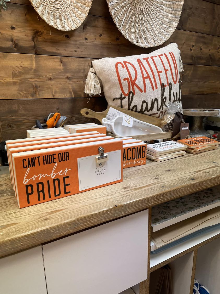 Stop by Nostalgia Decor + Gifts and pick up some Bomber decor for Homecoming. #OnceABomberAlwaysABomber