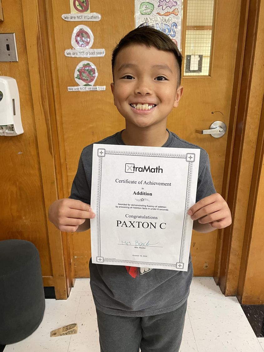 Paxton was the next to master his addition facts in Mrs. Baxter’s class. #MAC185