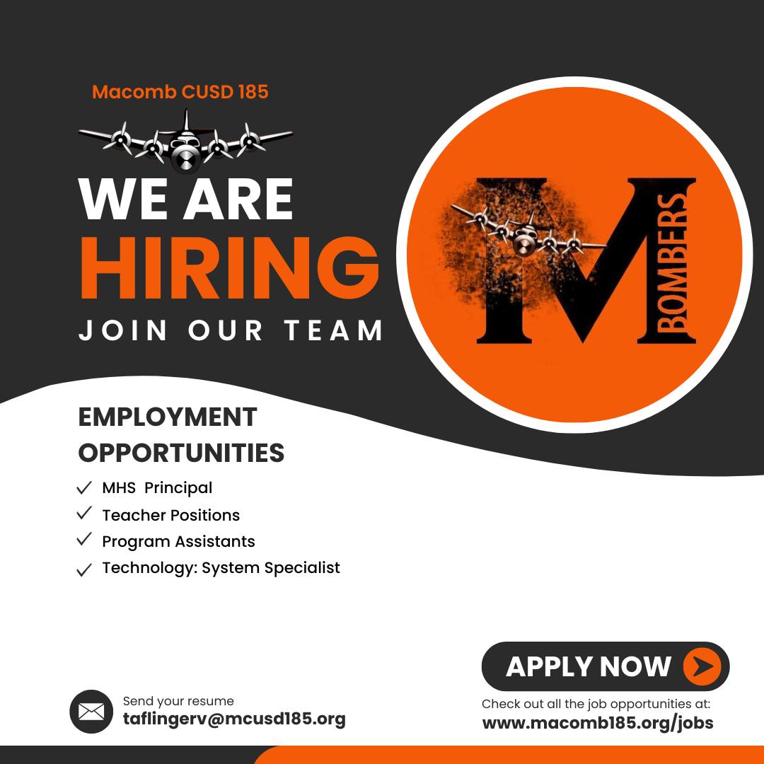 New job posting, Macomb High School Principal!  Check out all of the Macomb Community Unit School District #185 employme…