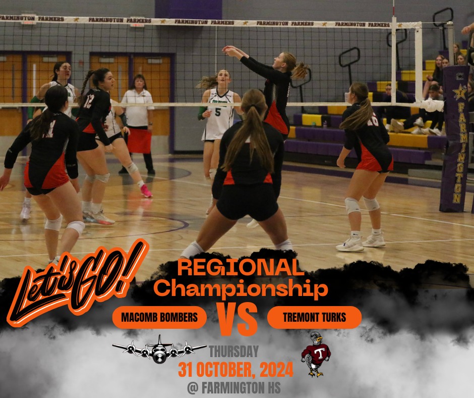 Good Luck to the Macomb Bomber Volleyball Team as they travel to Farmington to take on the Tremont Turks tonight in the…