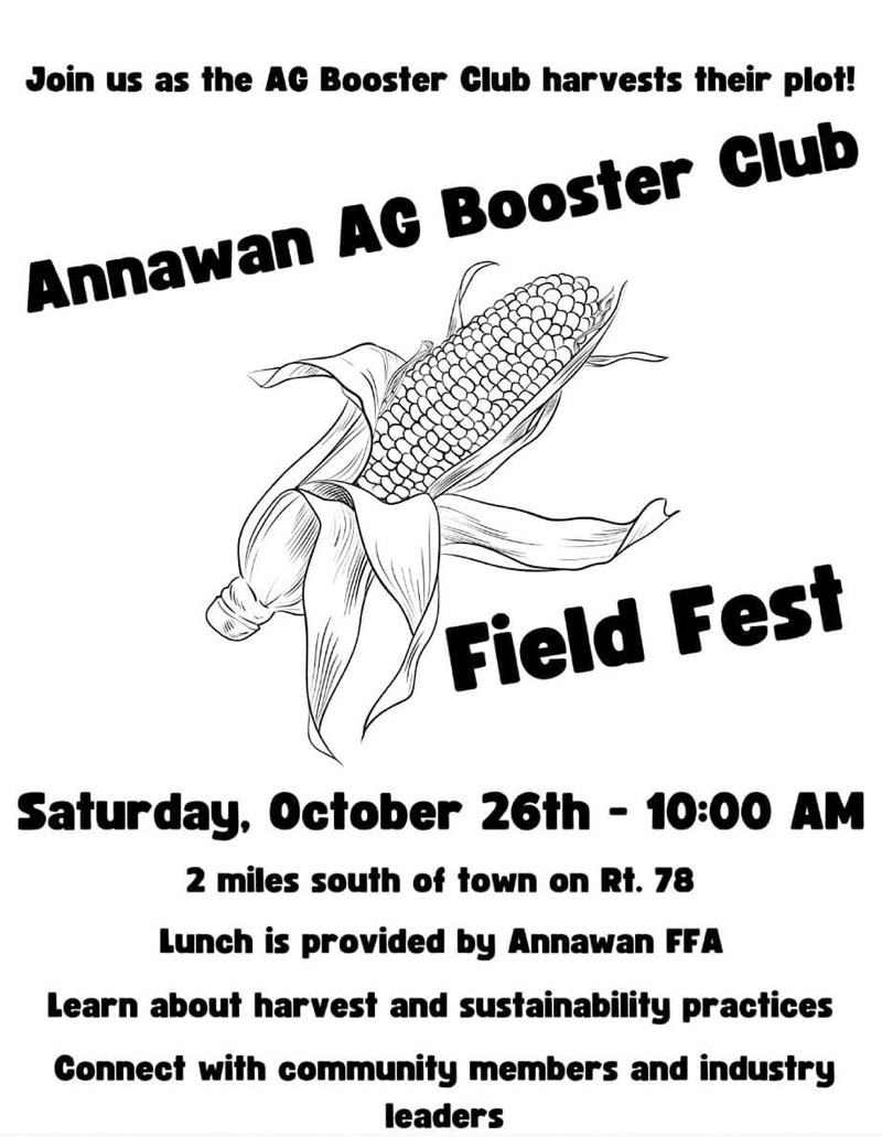 AG Booster Club invites Locals to Learn about Harvesting Corn at the Local Annawan FFA Plot