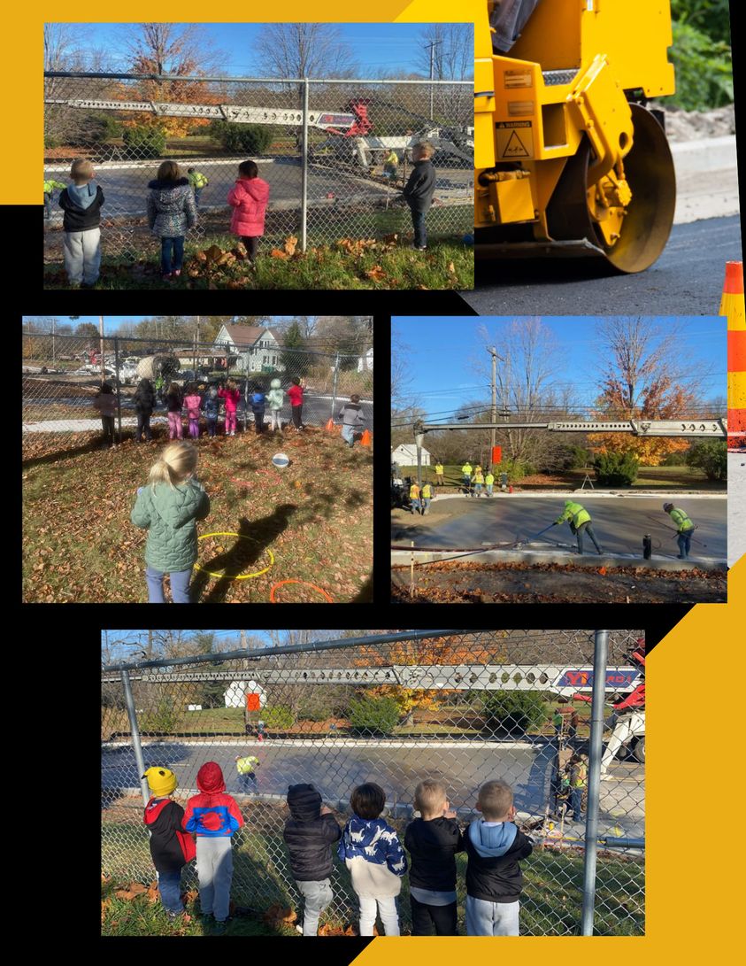 MacArthur pre-K students have been supervising the cement pouring at the intersection of Grant and Johnson Streets! We g…