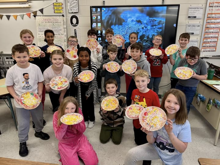 4th grade pizza fraction party!! Fractions are fun!! Math is fun! #MAC185 #edisonbombers #learningisfun #4thgrade #thank…