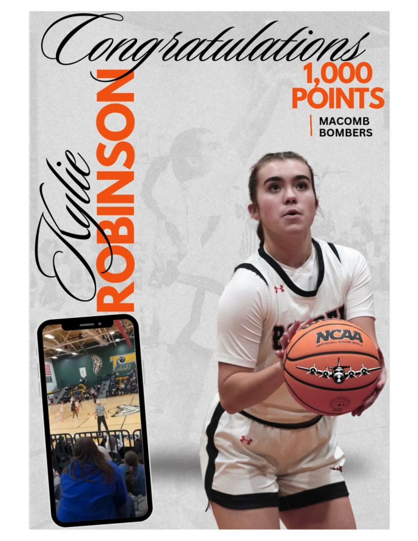A huge shoutout to Kylie Robinson for reaching an incredible milestone—1,000 career points! Way to go, Kylie!