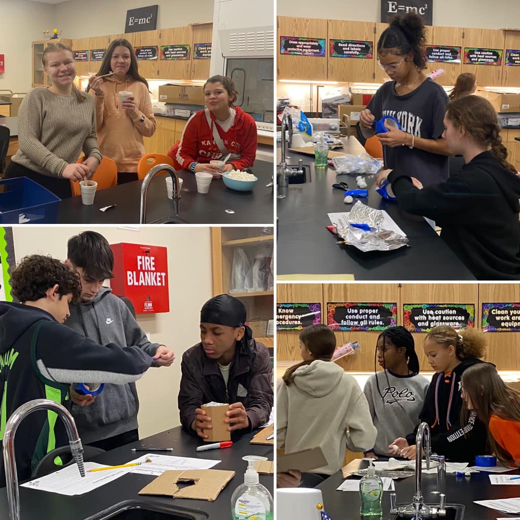 Miss Henderson’s 8th grade science classes engineered the next best thermal cup. As a reward for their great work, we en…
